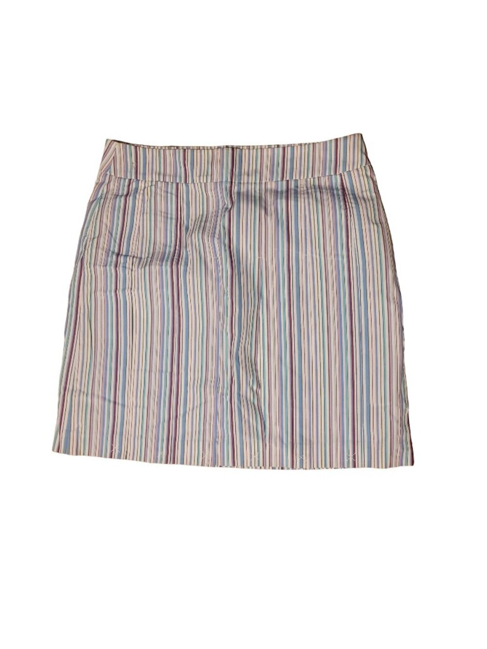 J Crew Womens Size 14 Striped Pencil Skirt Knee Length Lined Cotton EUC